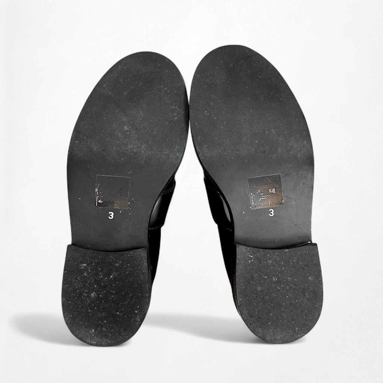 Black Patent Faux Leather Western Buckled Round Toe Ankle Boots Size 6