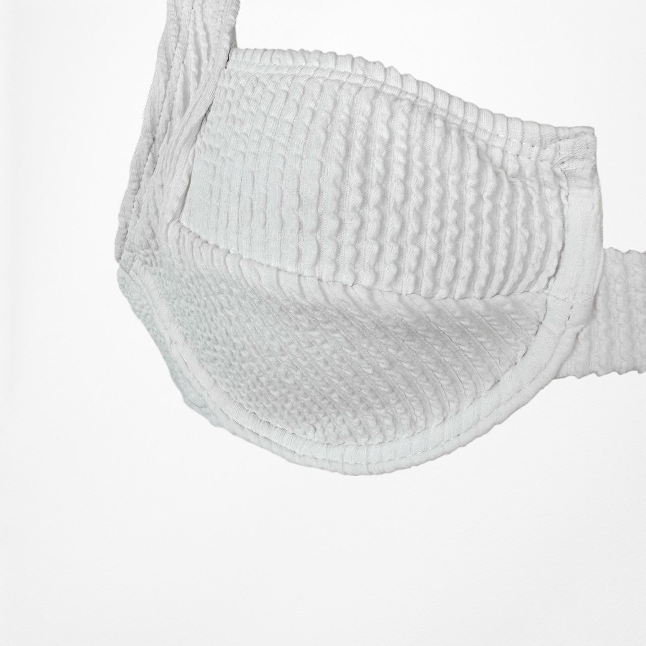 Nasty Gal Off White Ribbed Knit Two Piece Bikini Swim Suit Bathing Suit Size S