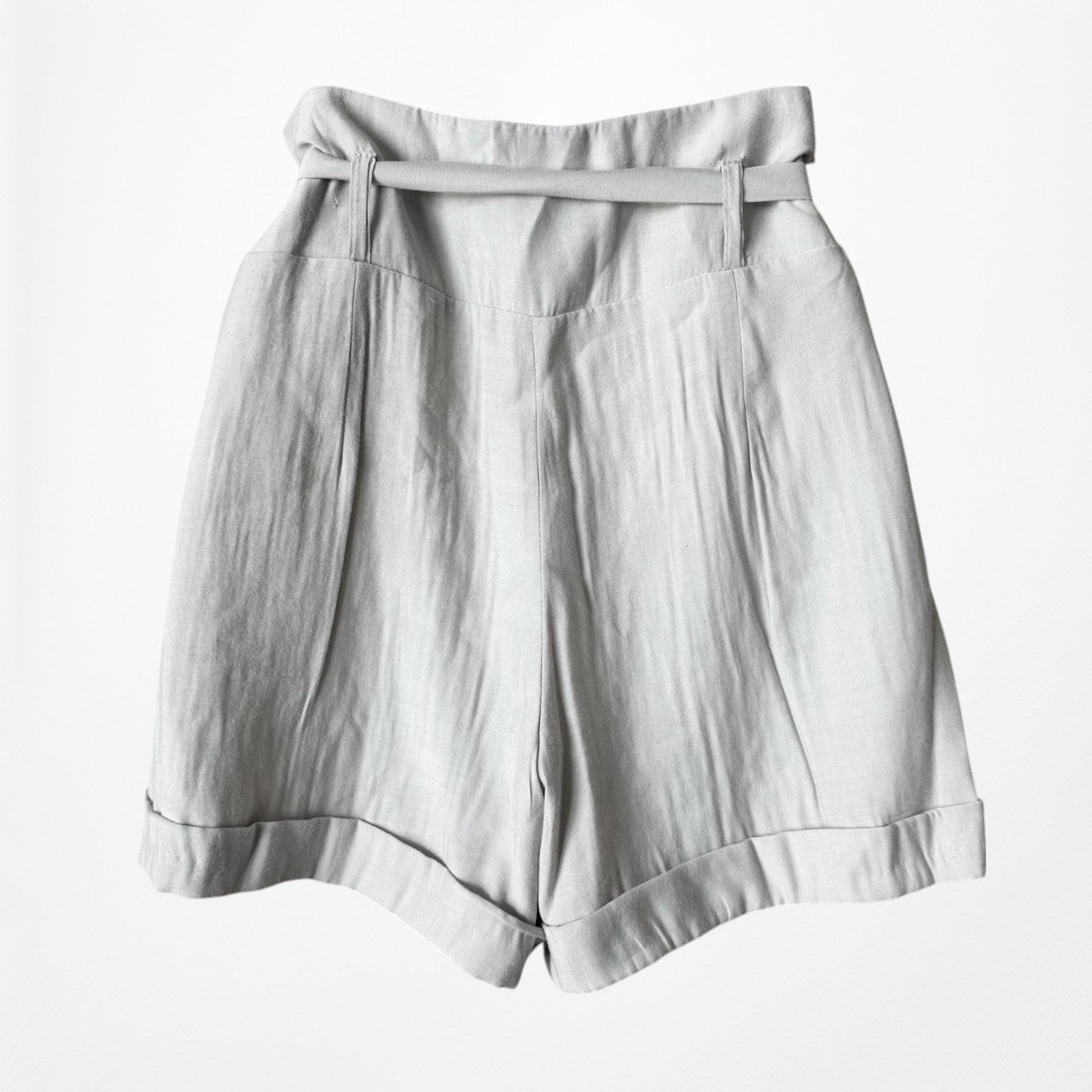 Vintage Y2K Gray High Waisted Paperbag Style Waist Tie Casual Shorts Size XS/S