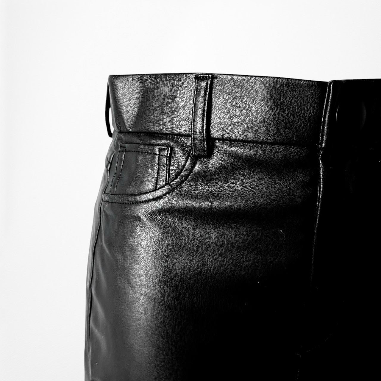 Zara Black Faux Leather High Waisted Skinny Fit Ankle Zip Pants Size XS