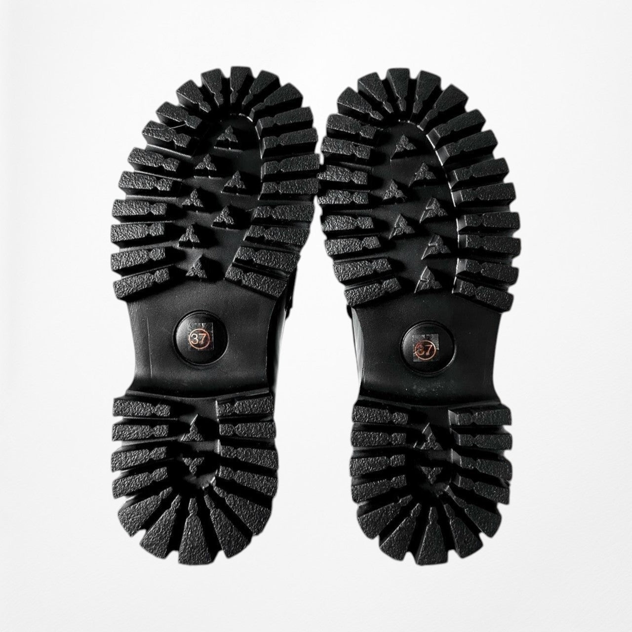 Na-kd Black Faux Patent Leather Gold Chain Platform Loafer Shoe Size 6.5