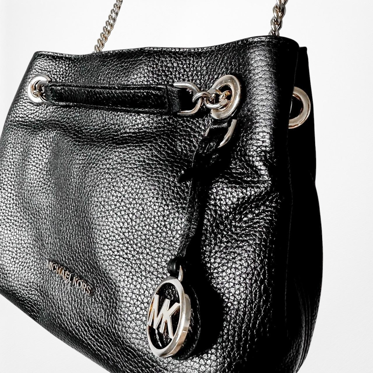 Michael Kors Gold Chain Hardware Medium Size Crossbody Leather Bag