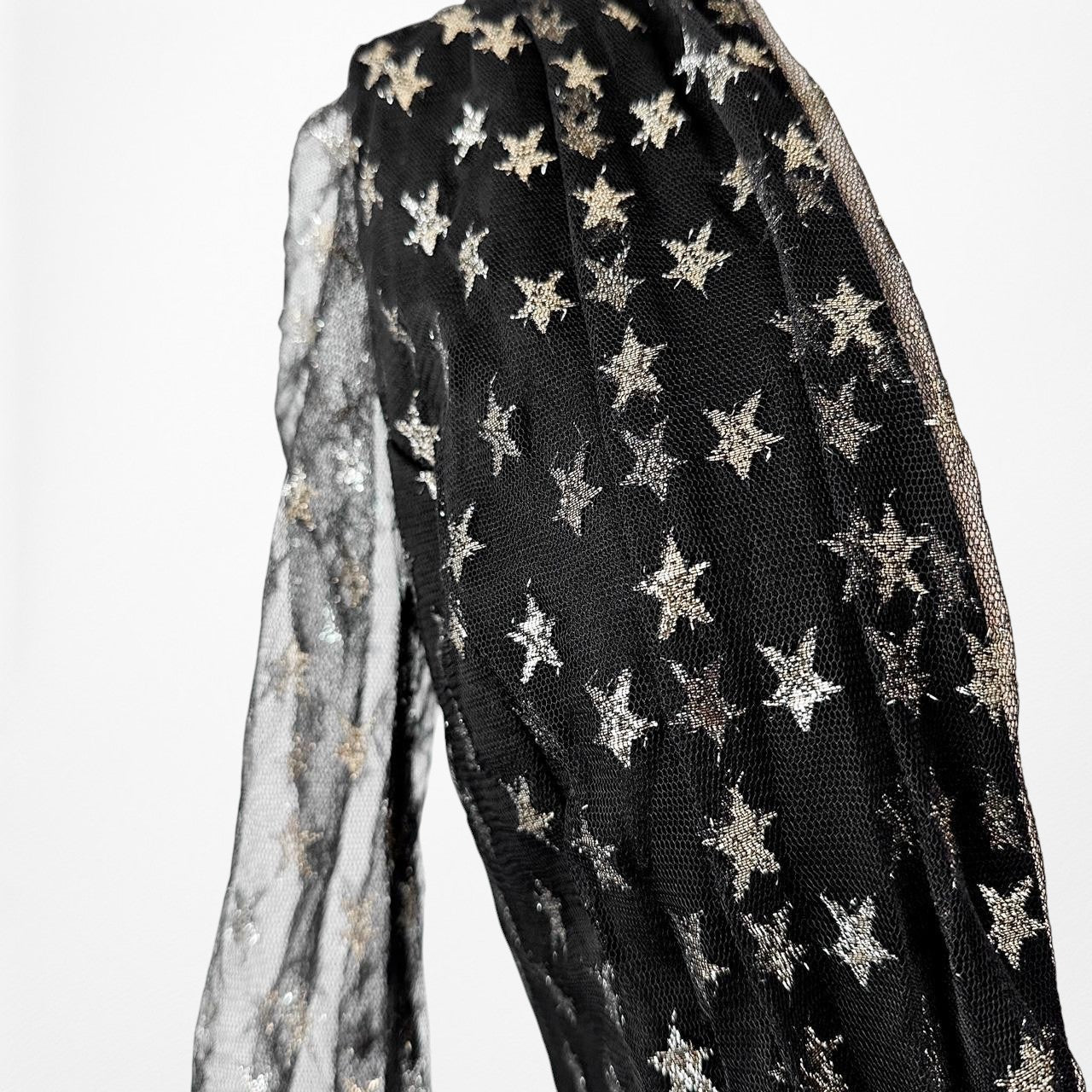 Zack Black Gold Print Plunging V-Neck Semi-Sheer Peplum Blouse Top Size S