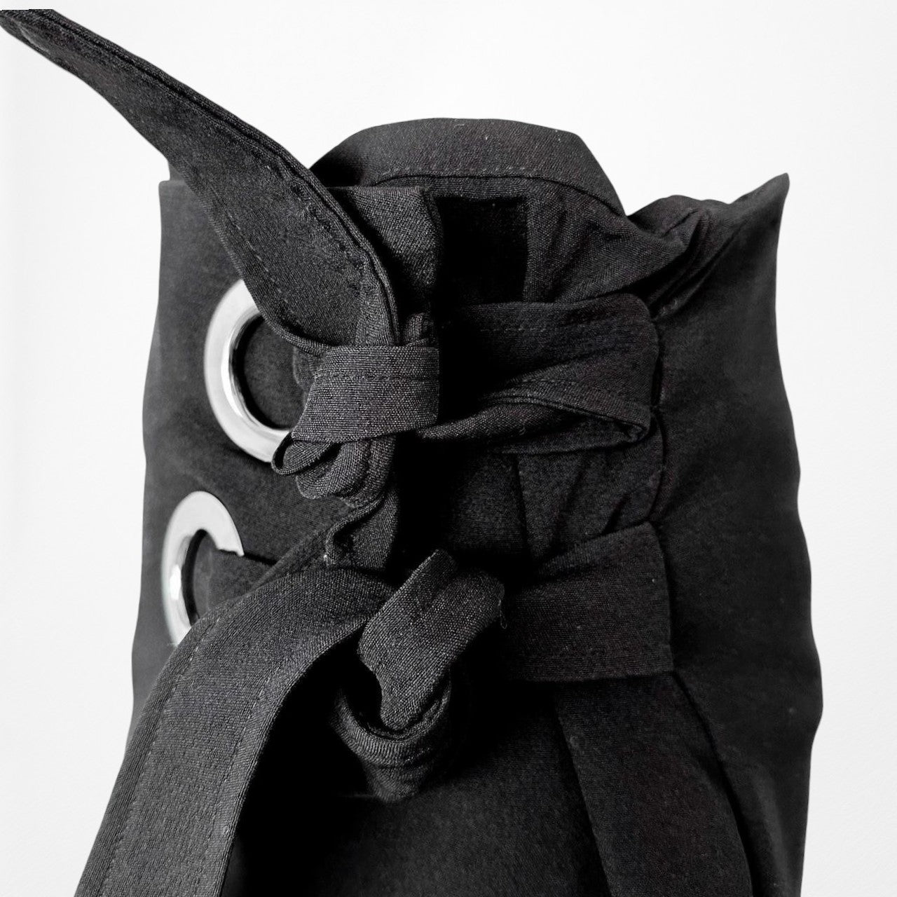 Black High Waisted Silver Hoop Hardware Wrap Mini Skirt Size XS/S