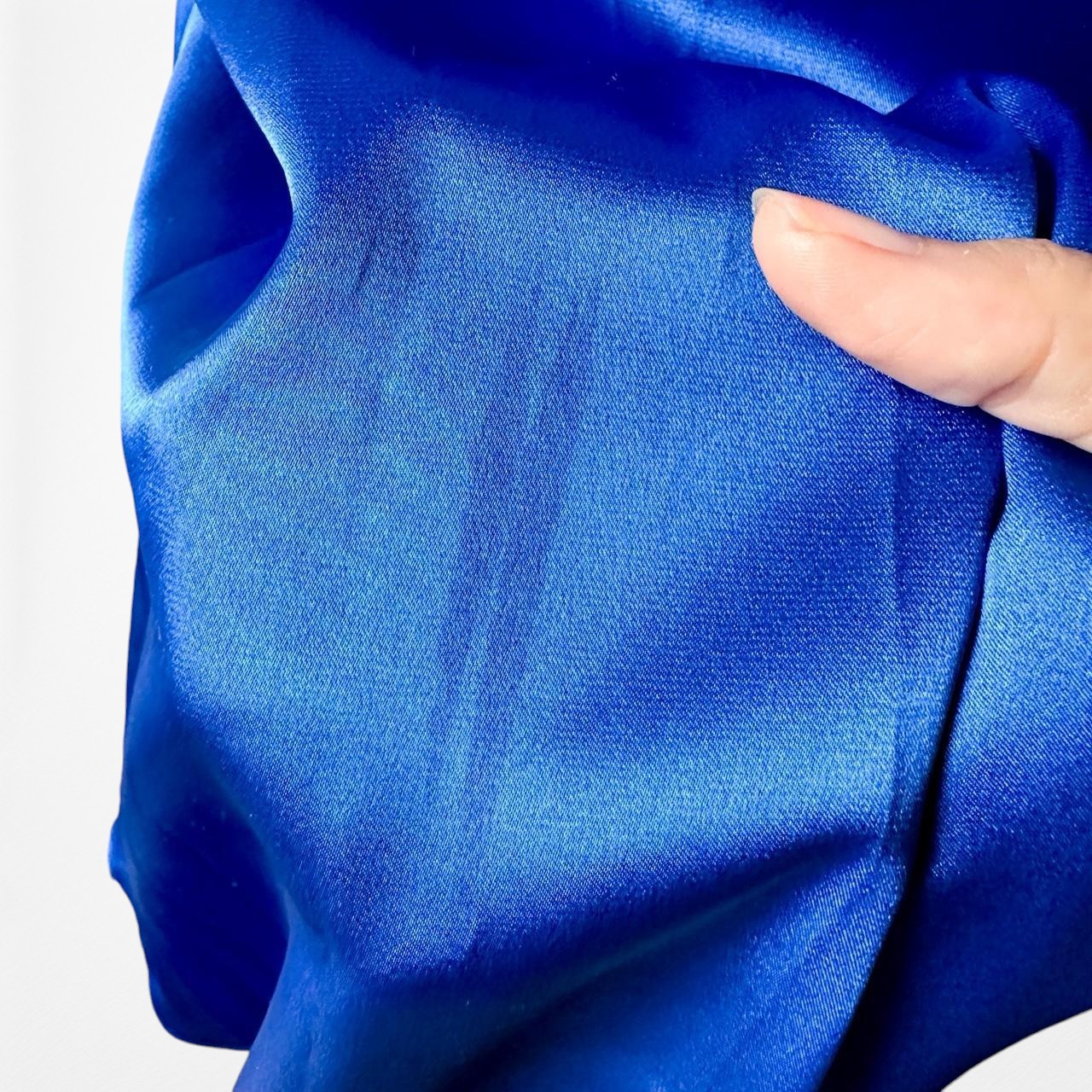 Vintage Blue Strapless Lace Beaded Side Slit Bodycon Maxi Prom Dress Size M