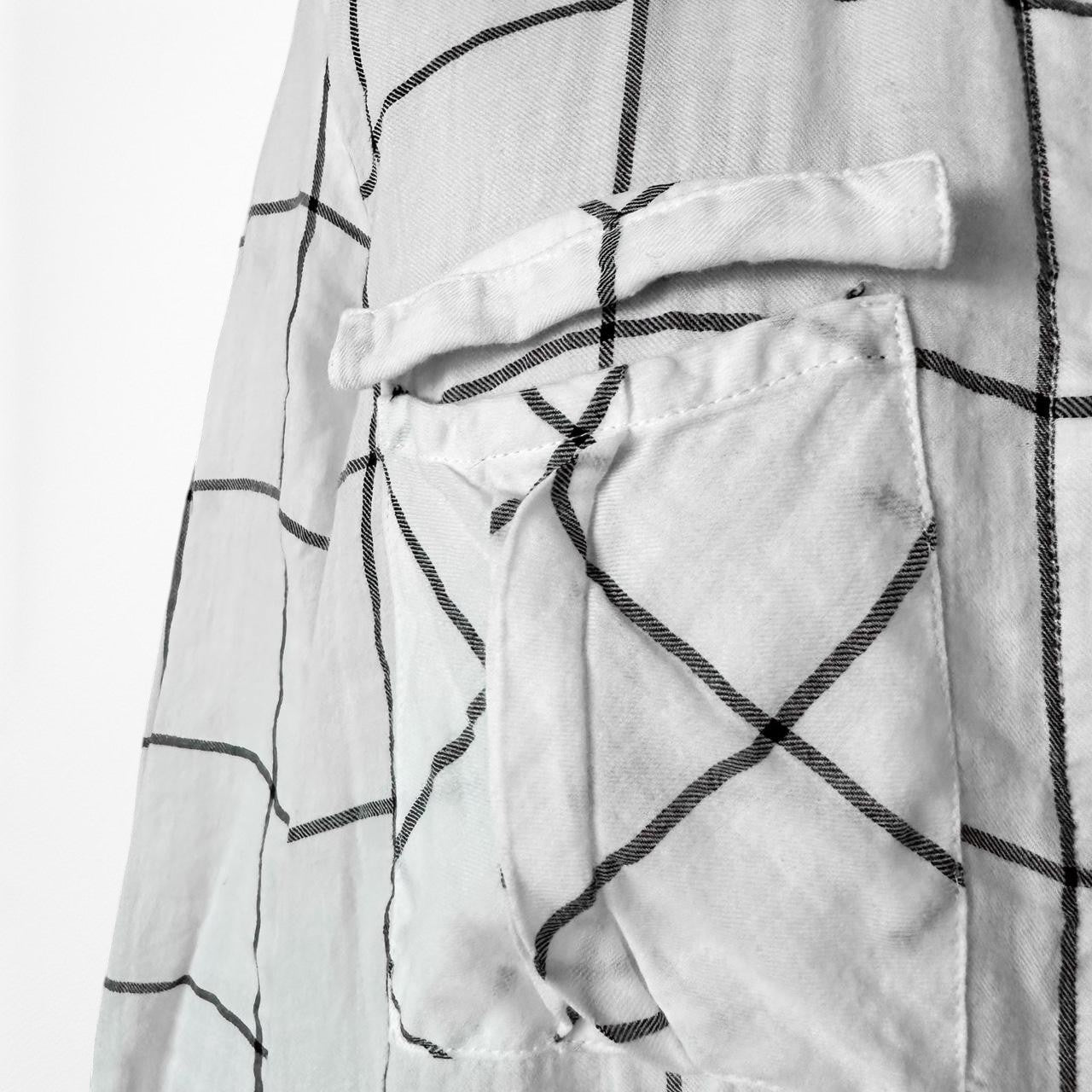 Vintage Y2K White Checkered Long Sleeve Pocket Front Button Down Shirt Size 4/S