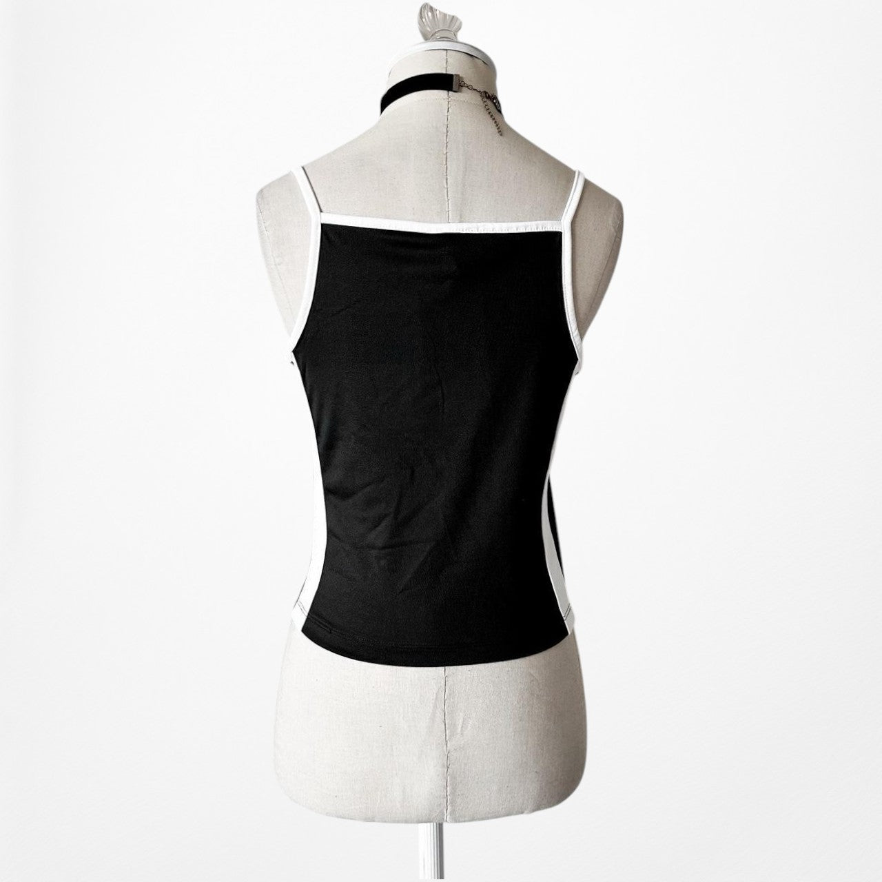 H&M Black White Striped Colorblock Knit Casual Cami Tank Top Size S