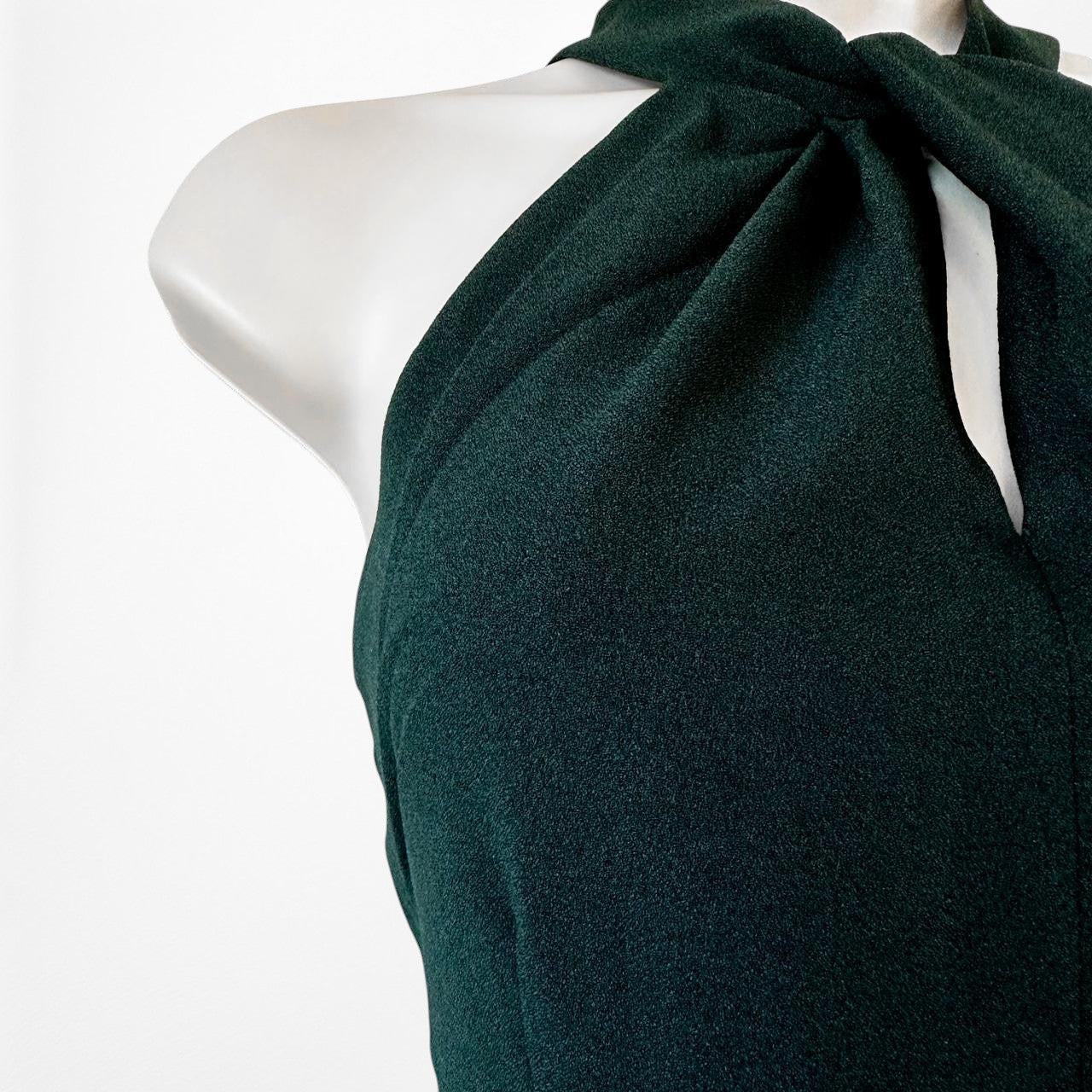 Vintage Y2K Green Sleeveless Halter Wide Leg Jumpsuit Size M