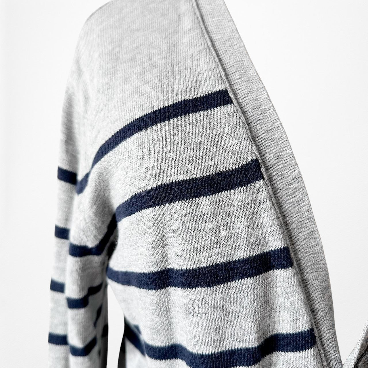 American Eagle Outfitters Gray Striped Knit Button Down Cardigan Sweater Size S