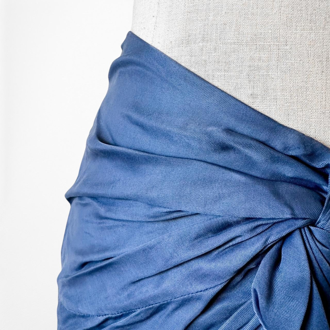 Zara High Waisted Pleated High Slit Satin Midi Skirt Size XS