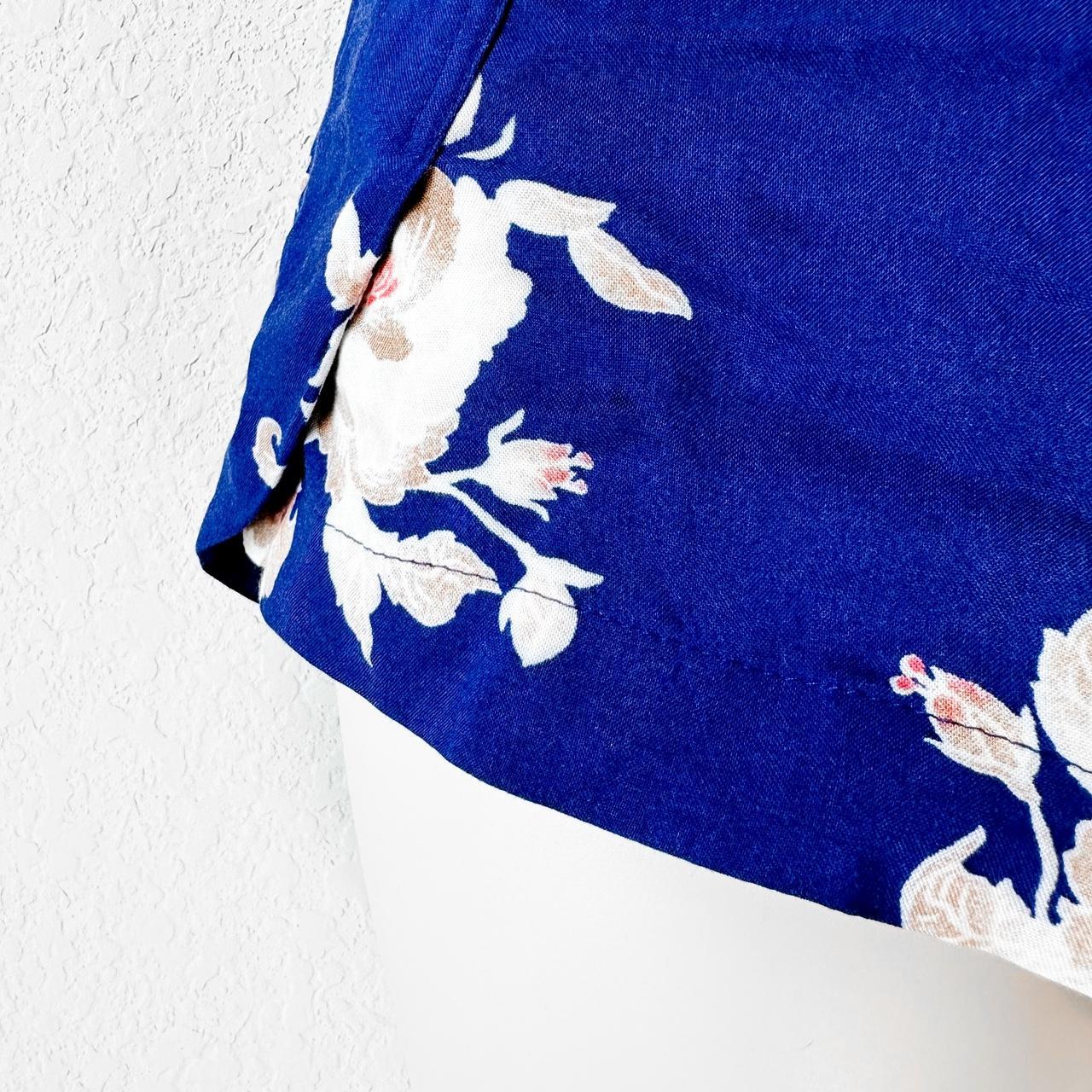 Vintage Y2K Blue Pink Mid Rise Floral Woven Summer Casual Shorts Size XS/S