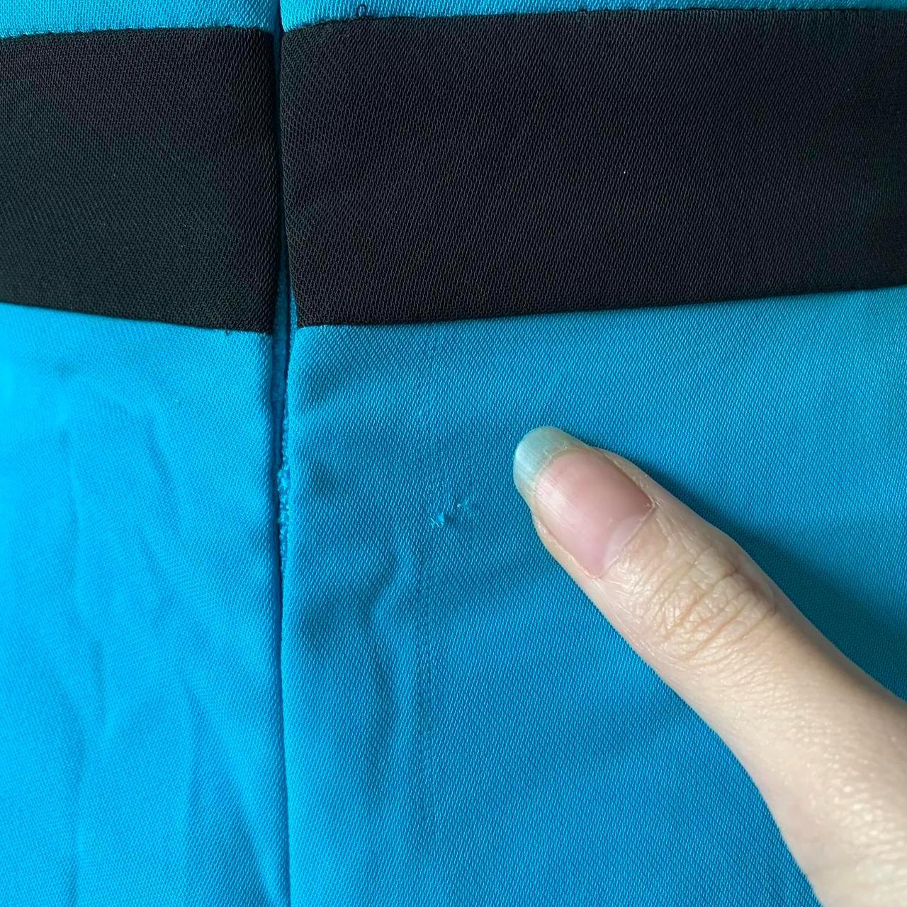 Jones New York Blue Black Knee Length Asymmetric Bodycon Cocktail Dress Size 2/M