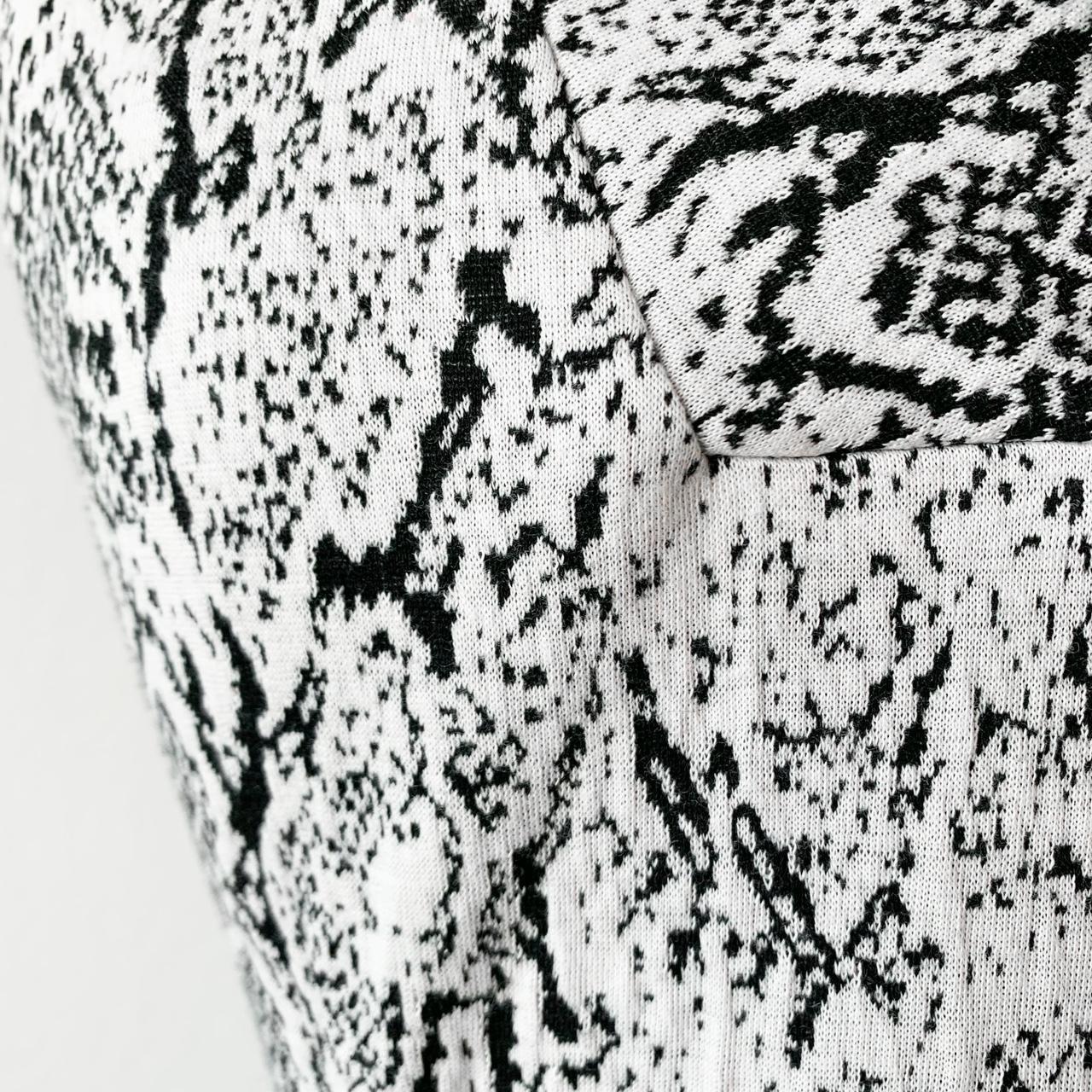 Vintage Y2K Animal Print Knit Gray Knee Length Bodycon Cocktail Dress Size 4/M