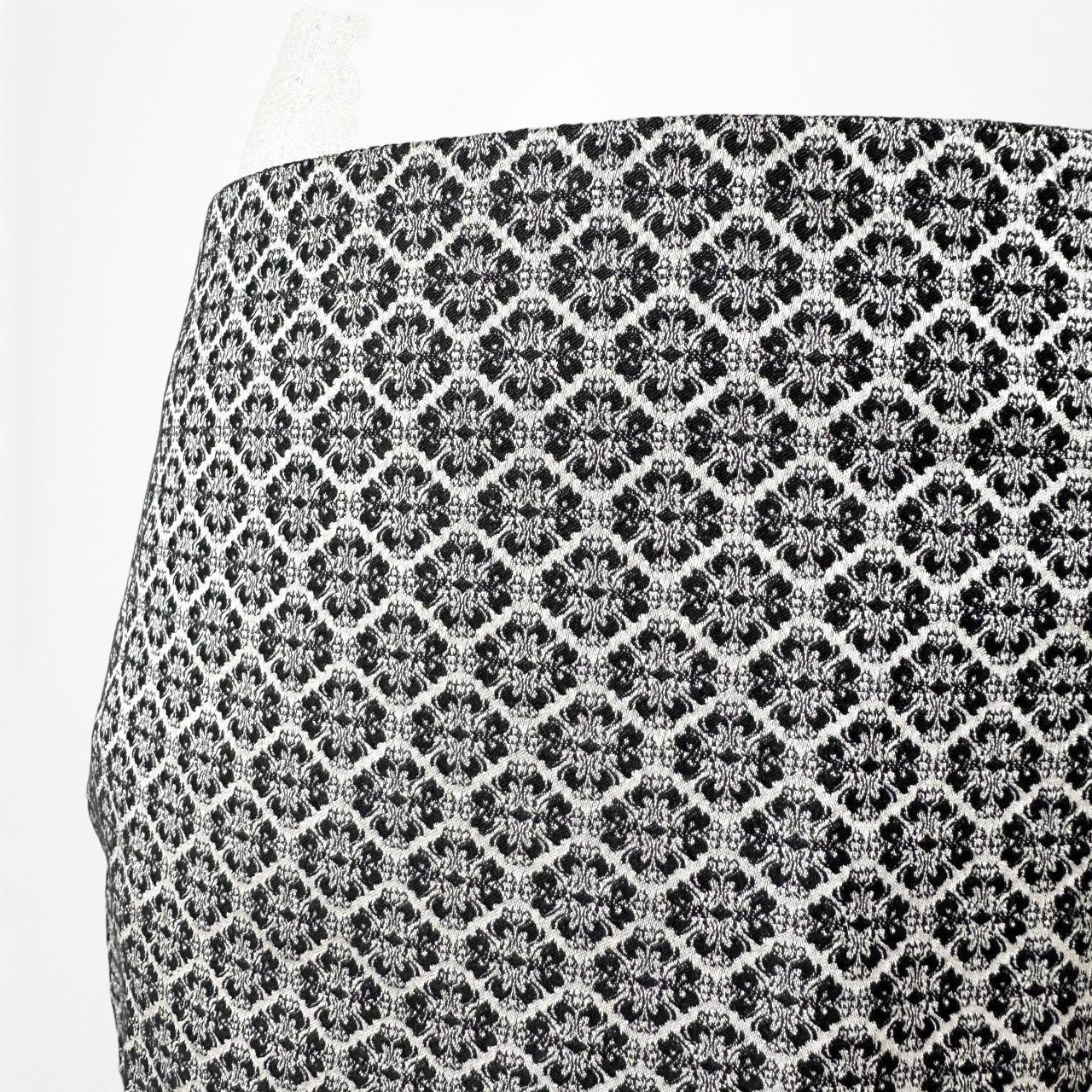 Vintage Y2K Gray Gold Black Bodycon Pencil Knee Length Skirt Size 6P/M