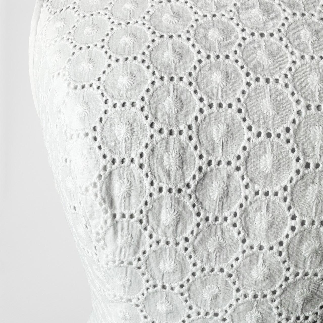 Kasper White Sleeveless Lace Pleated Knee Length Flared Skater Dress Size 4/S/M