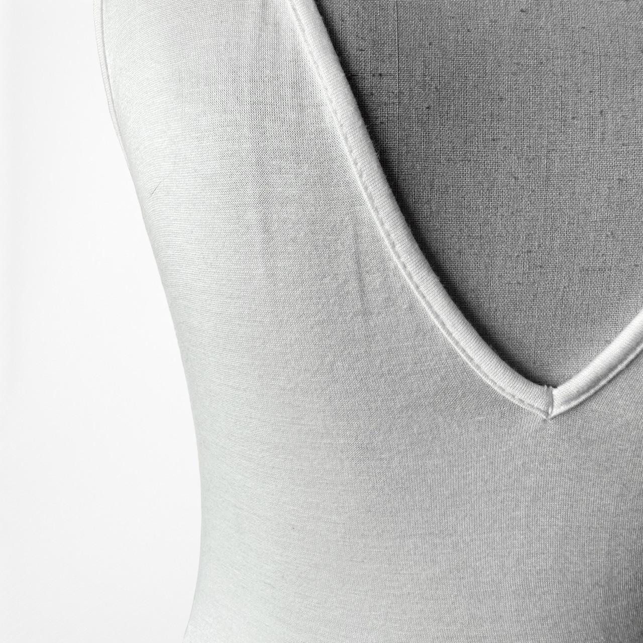 Nasty Gal White Knit V-Neck Side Slit Maxi Bodycon Cocktail Dress Size XS/S/M