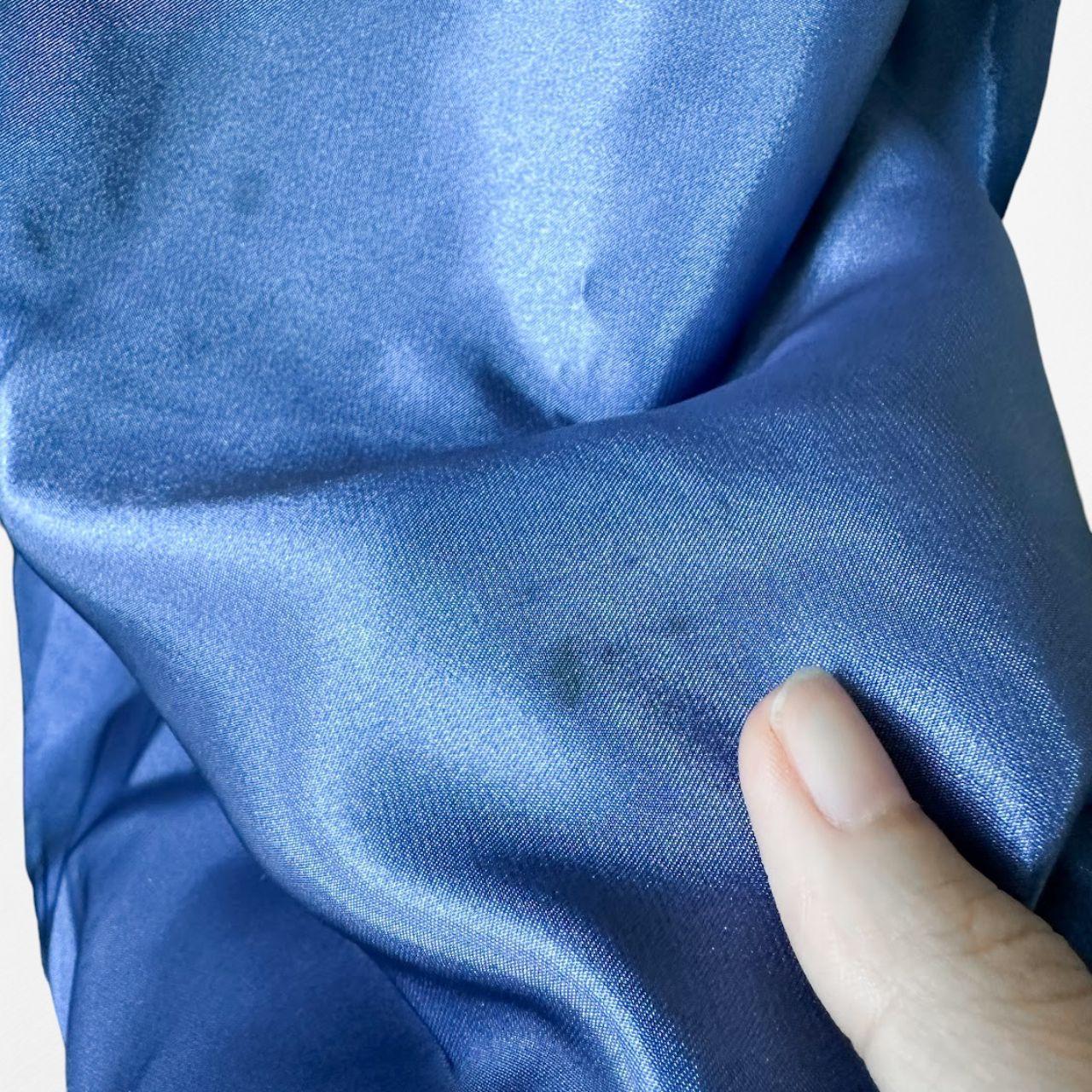 Vintage Y2K 90s Blue Satin Ombre Beaded Babydoll Prom Formal Maxi Dress Size M