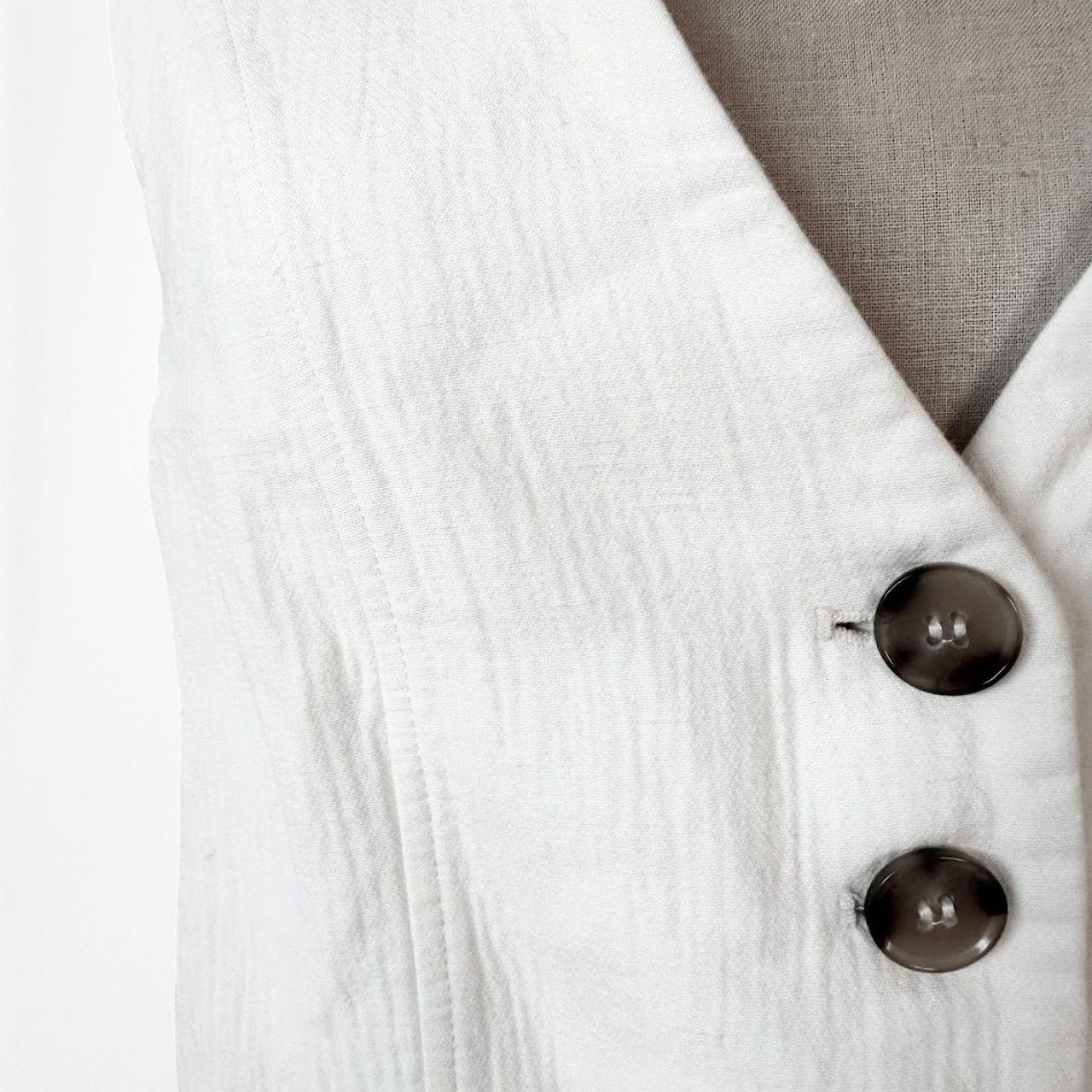 Zara White Button Front Sleeve Cropped Vest Top Size XS