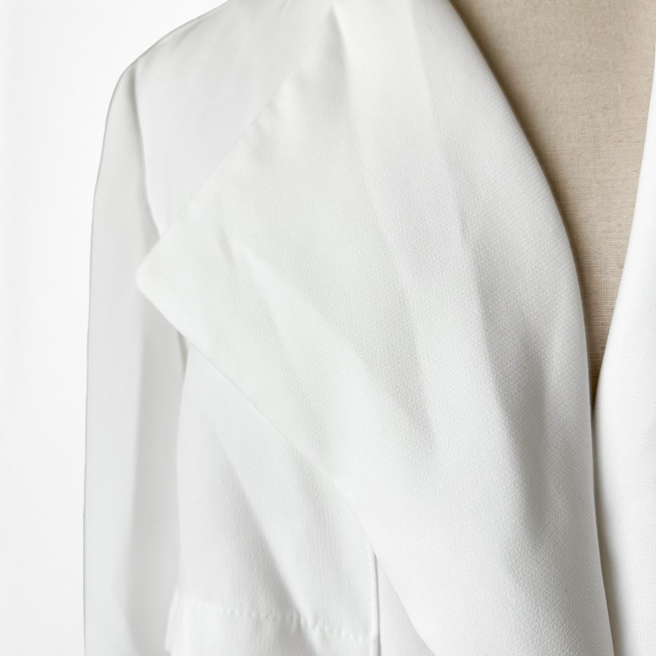 Vintage Y2K White Waist Tie Cardigan Blazer Jacket Size XS/S