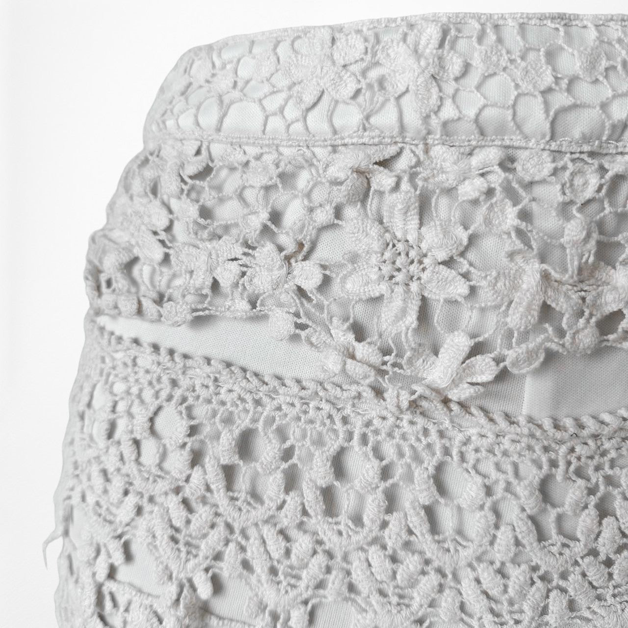 Vintage Y2K Off White Lace Crochet Shorts Size XS/S