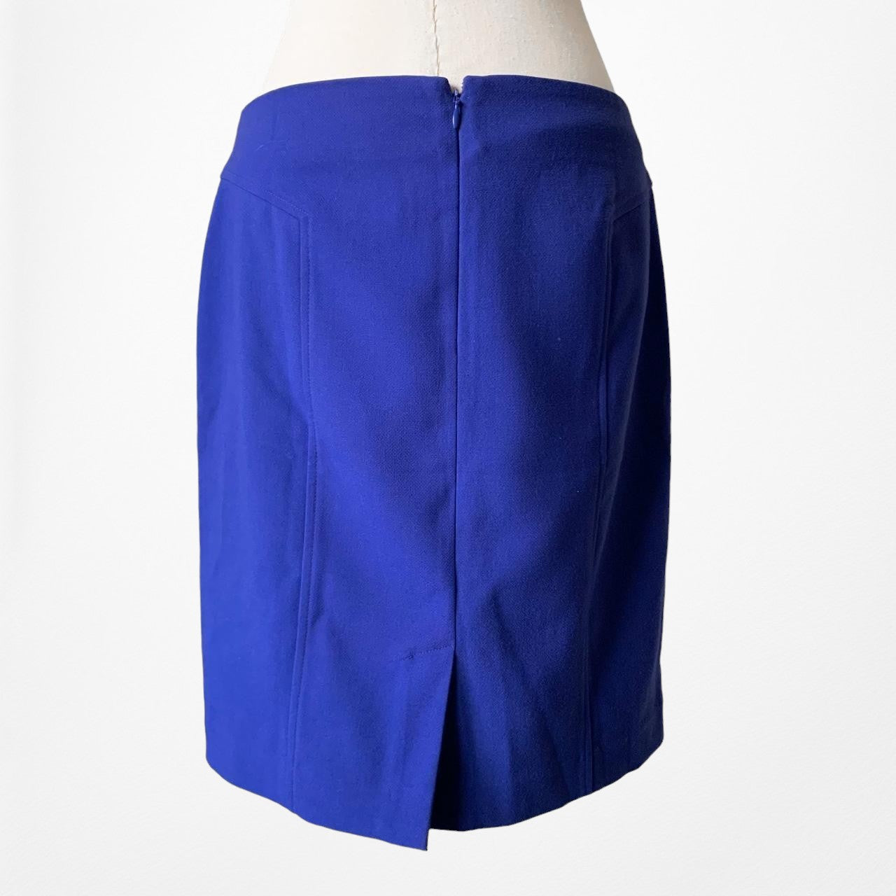 Vintage Y2K Blue High Waisted Low Rise Bodycon Knee Length Pencil Skirt Size S/M