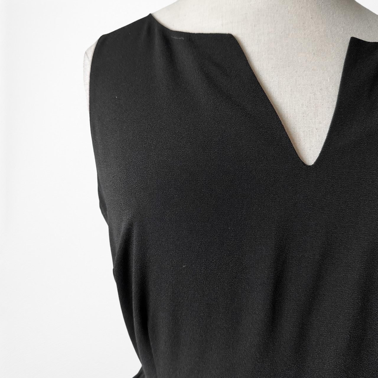 Vintage Y2K Black Knee Length Bodycon Sleeveless Cocktail Party Dress Size M