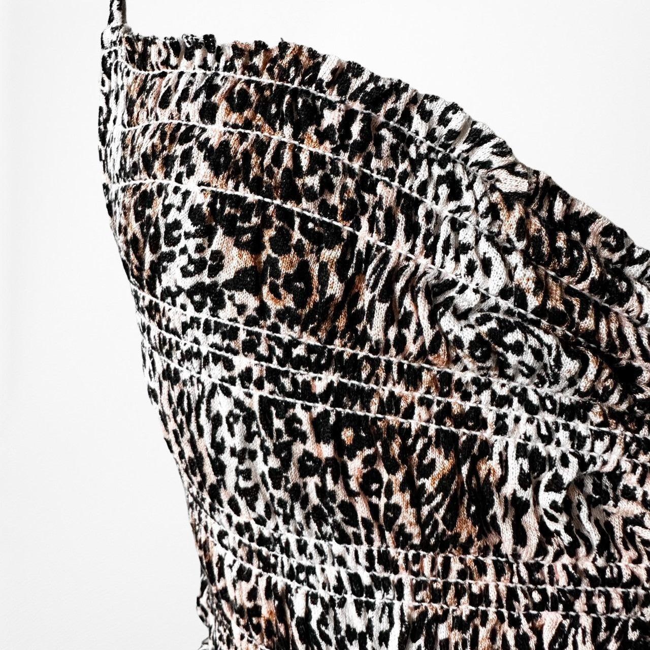 Vintage Y2K Brown Leopard Animal Print Knit Cami Crop Top Size S