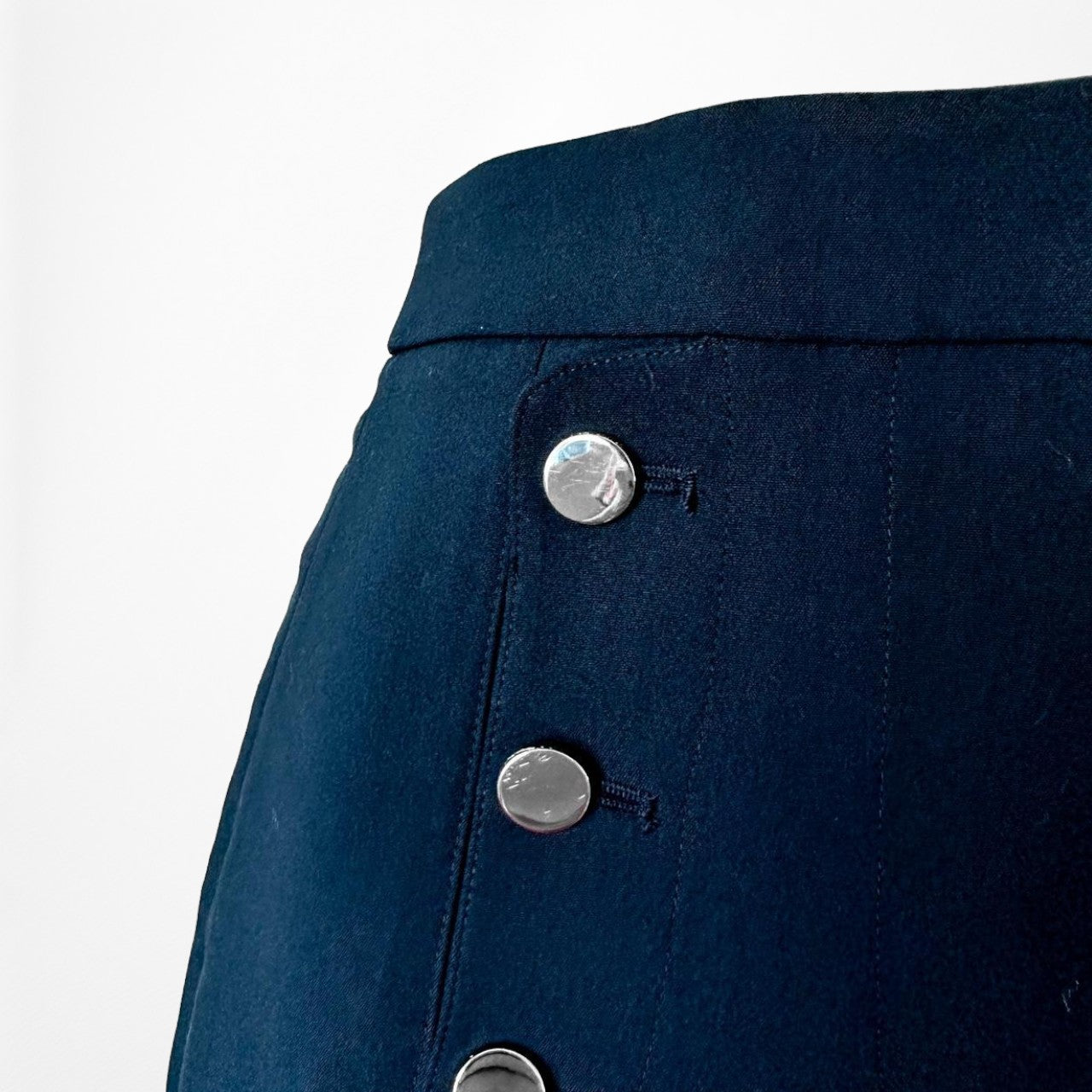 Vintage Y2K Navy Blue High Waisted Sailor Button Front Shorts Size XS