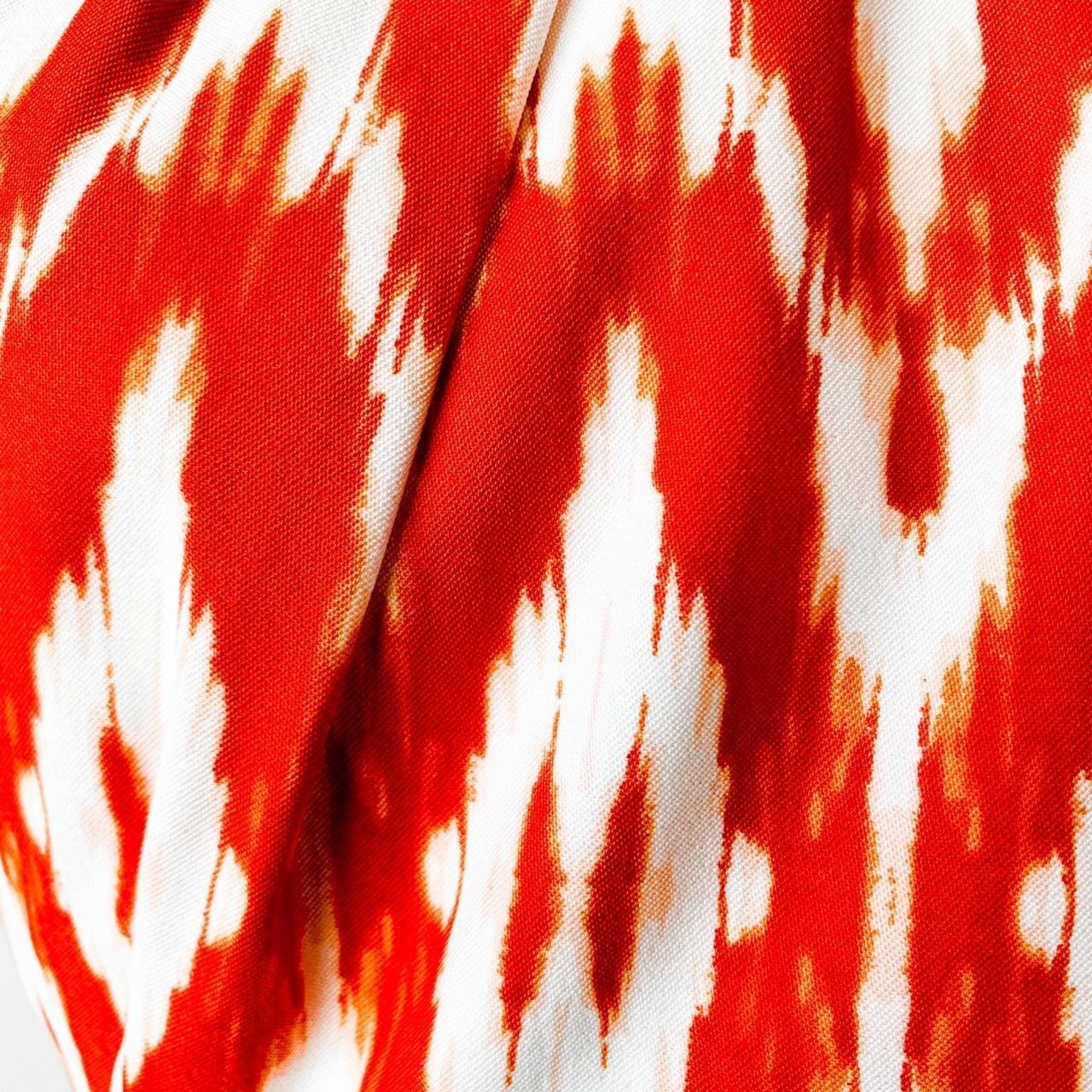 Vintage Y2K Orange White Printed Knee Length Cocktail Sundress Dress Size 6/M