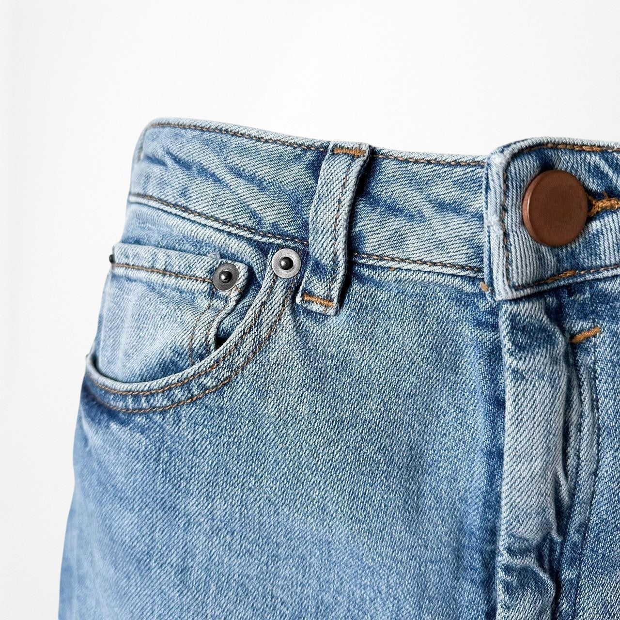 Blue High Waisted Cropped Petite Skinny Raw Hem Denim Jeans Size 26/XS