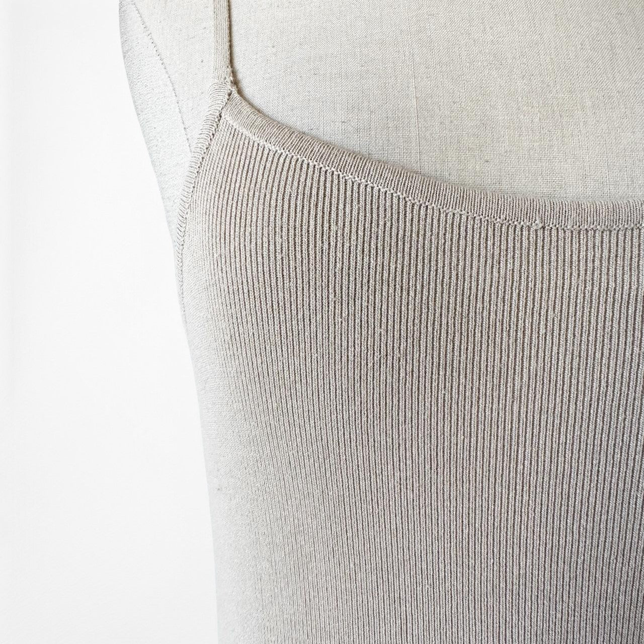 Fashion Nova Beige Nude Knit Bodycon Midi Side Slit Casual Dress Size S/M