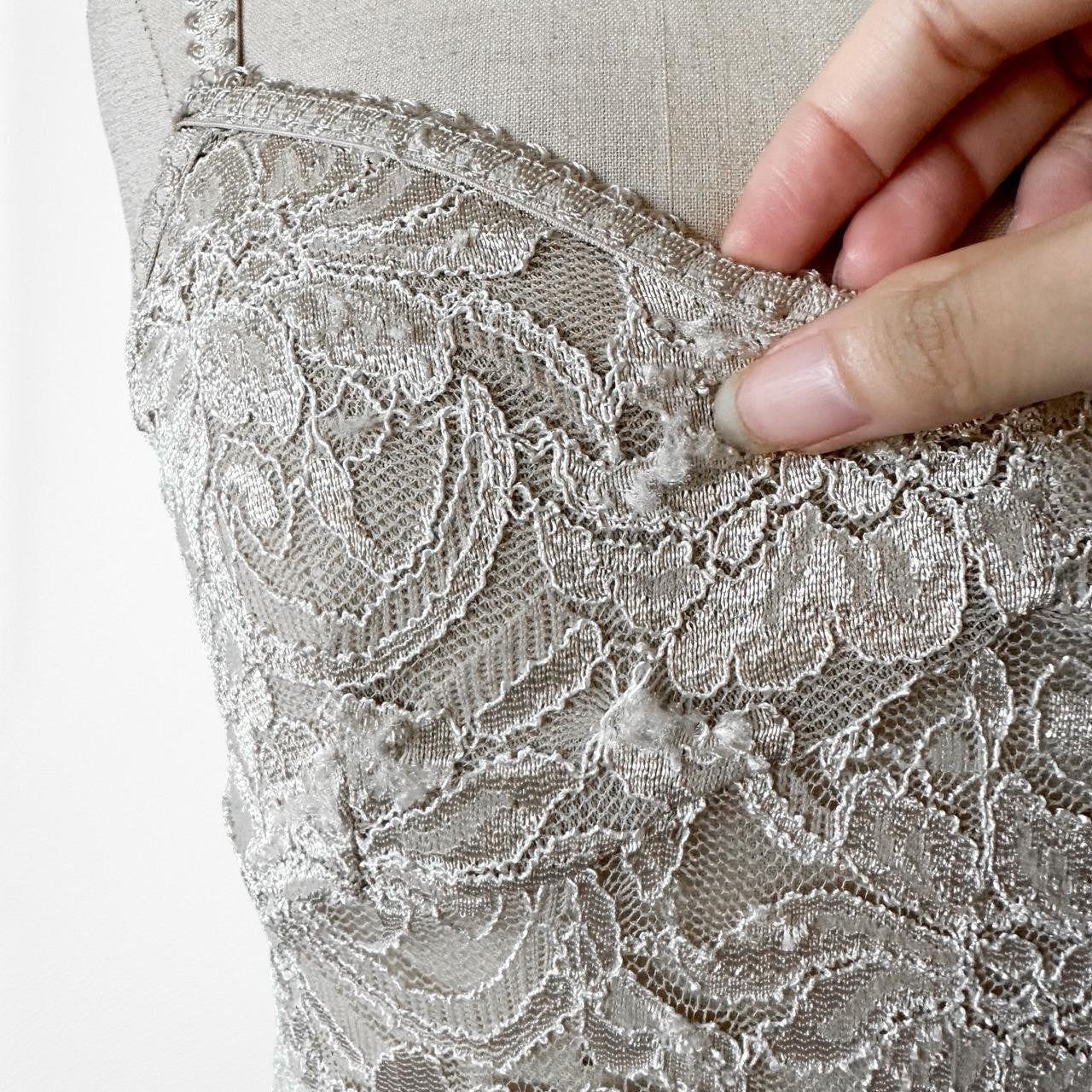 Forever 21 Beige Nude Floral Lace Cami Knit Tank Top Size S