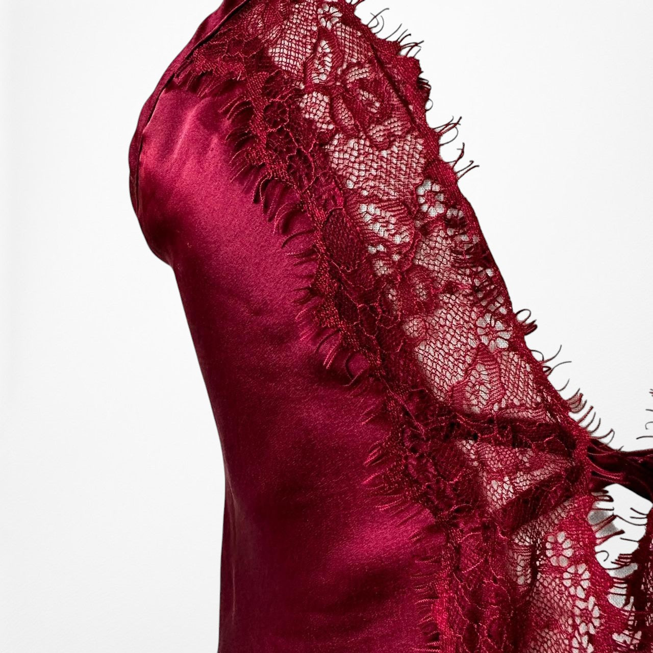 Missguided Burgundy Red Lace Up Pullover Babydoll Mini Lingerie Dress Size S