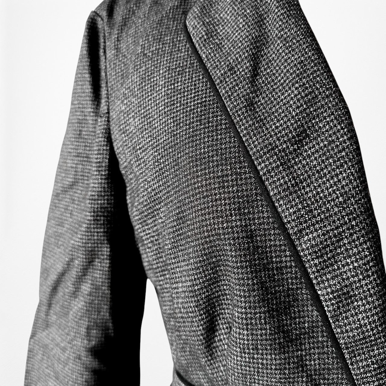 Vintage Y2K Gray Houndstooth Cropped Single Button Front Blazer Jacket Size XS/S