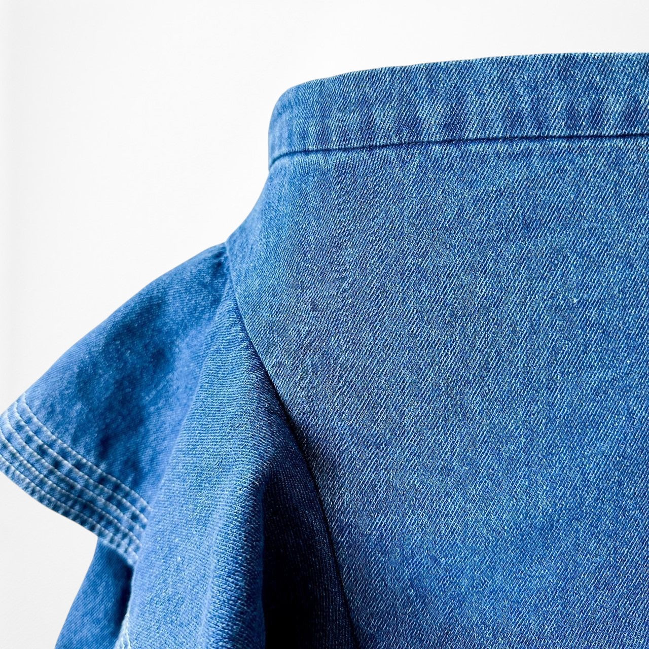 C/Meo Collective High Waisted Ruffle Denim Mini Skirt Size XS/S