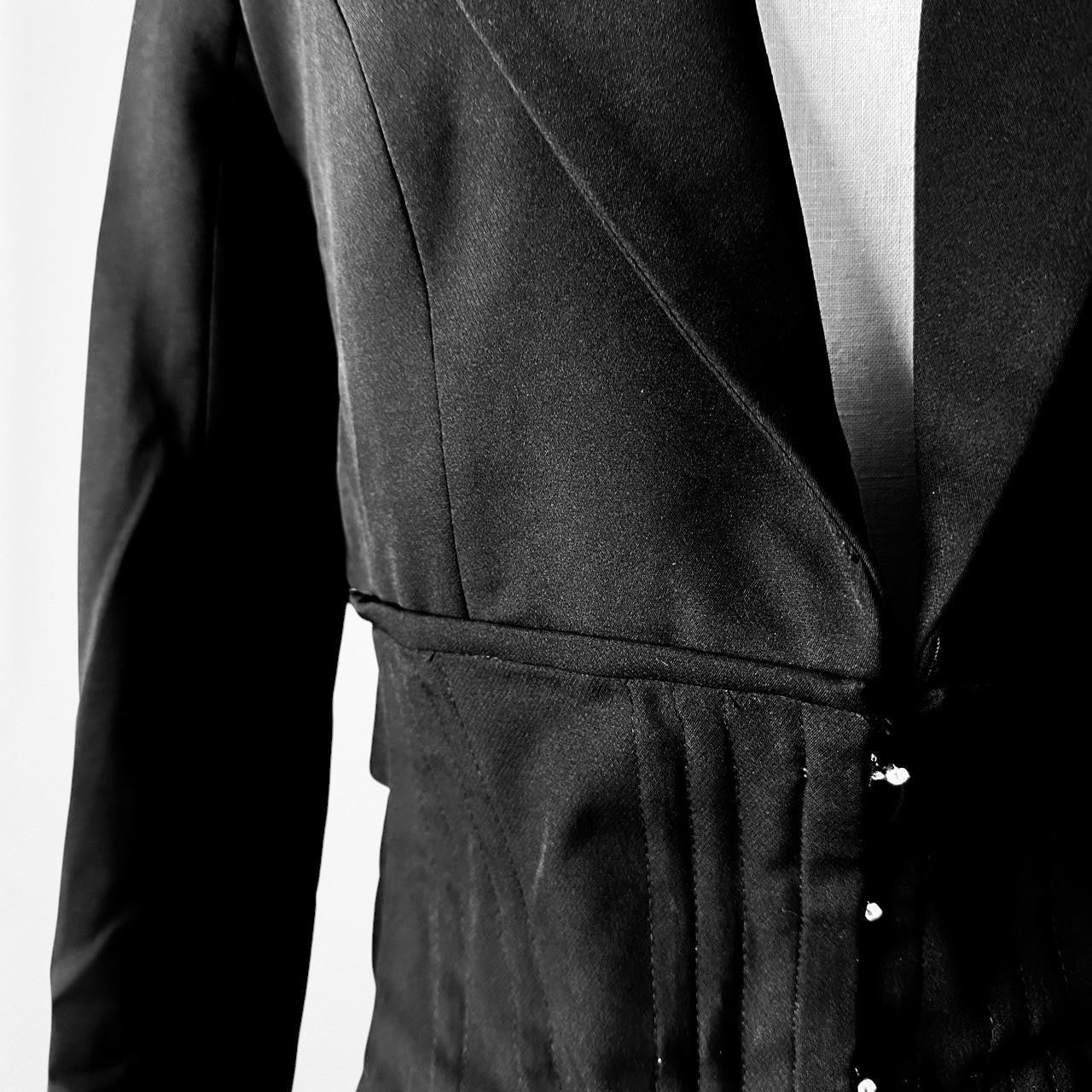 Fashion Nova Black Shoulder Padded Corset Bustier Style Blazer Jacket Size S/M