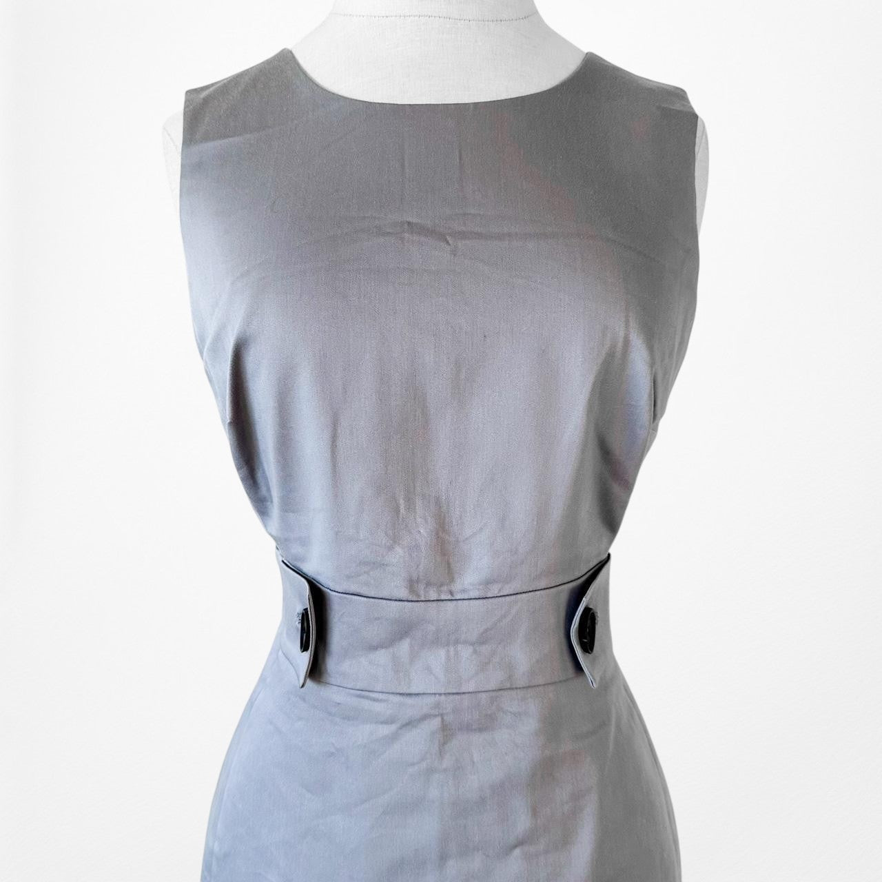 Vintage Y2K Gray Knee Length Sleeveless Bodycon Cocktail Dress Size M