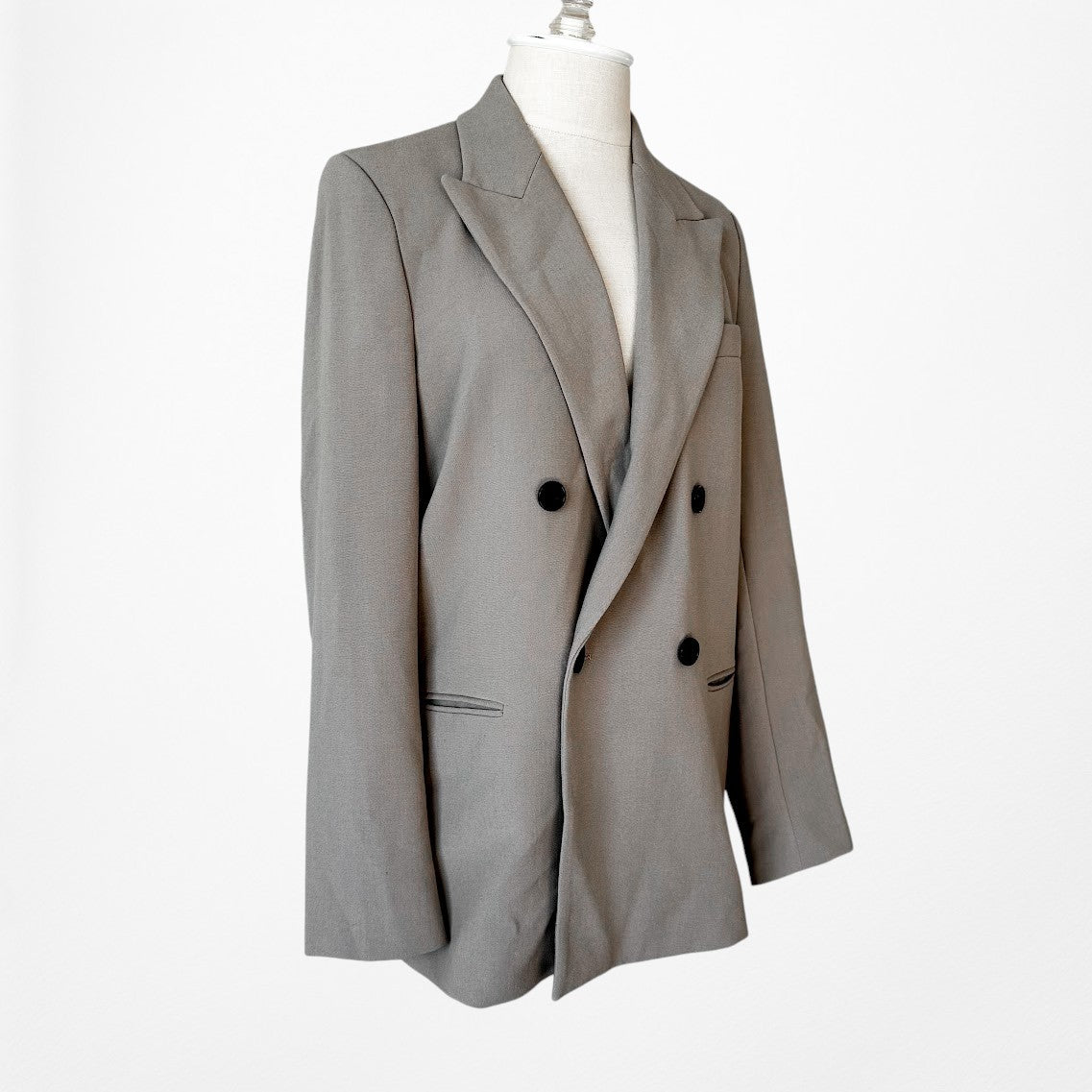 Zara Brown Double Breasted Oversized Fit Shoulder Padded Blazer Jacket Size XS/S