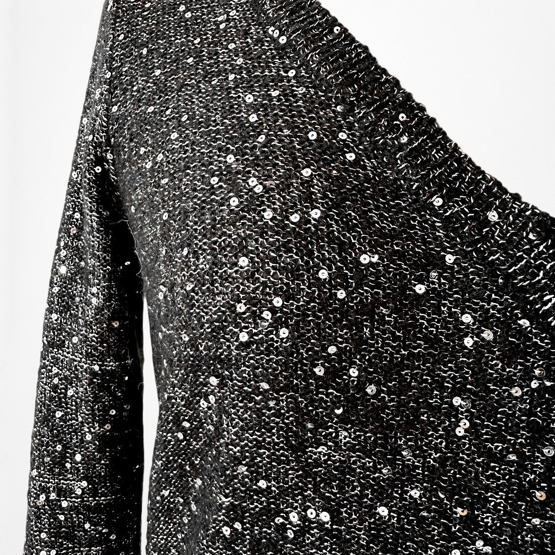 Revolve Clothing Jack V-Neck Knit Pullover Sequin Metallic Sweater Top Size XS/S