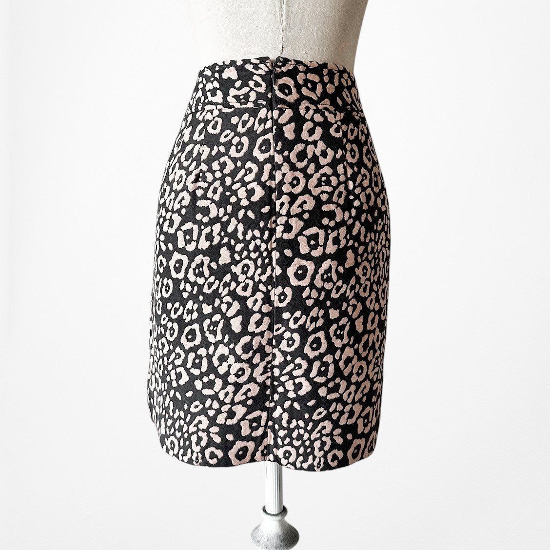 Vintage Y2K Brown Black Printed Knee Length A-Line Skirt Size M