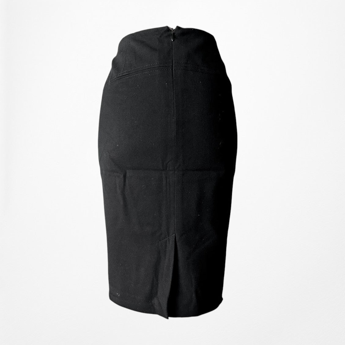 Vintage Y2K Black Knee Length Bodycon Straight Pencil Skirt Size M