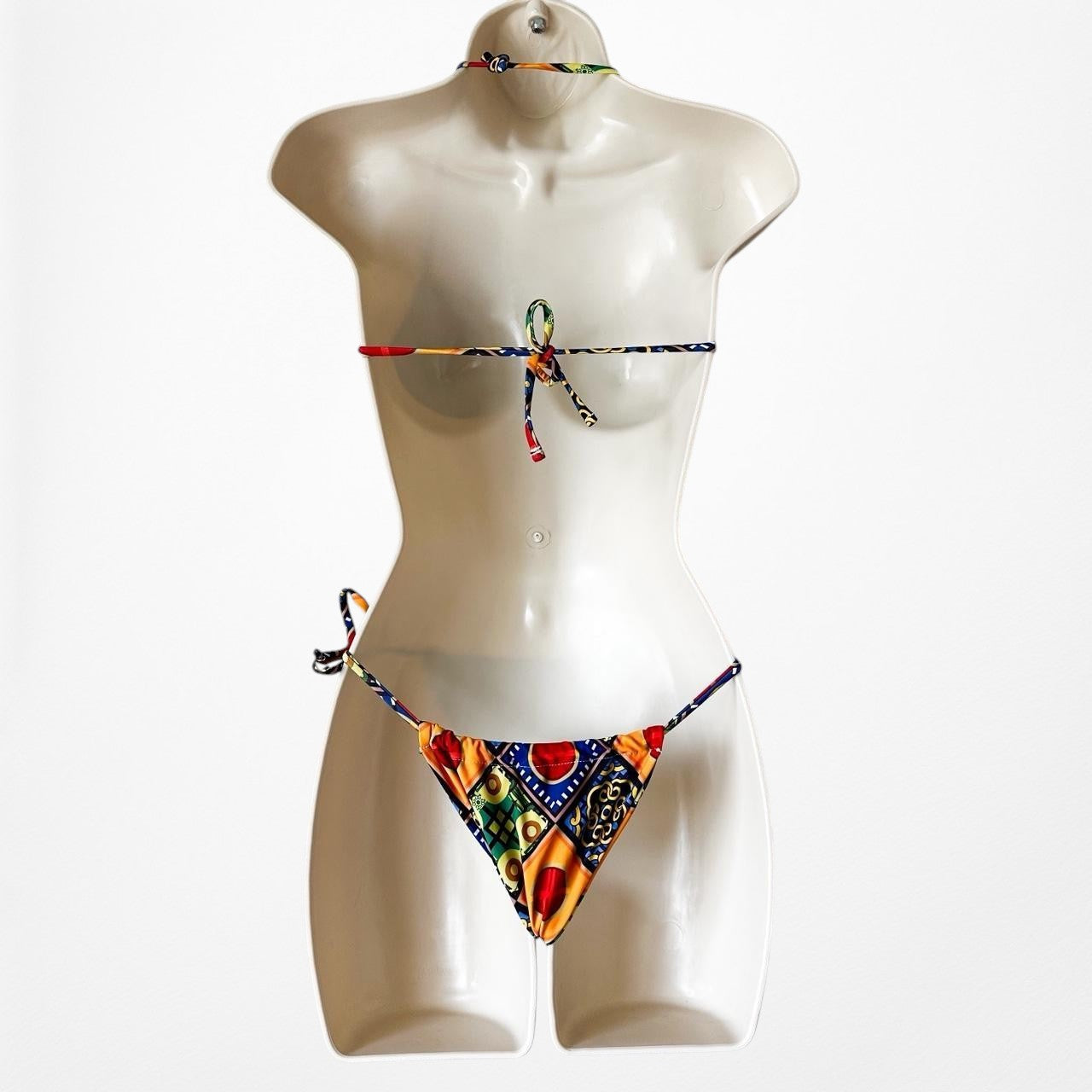 Commense Multicolor Tribal Print Inspired Two Piece Bikini Swimsuit Size S/M