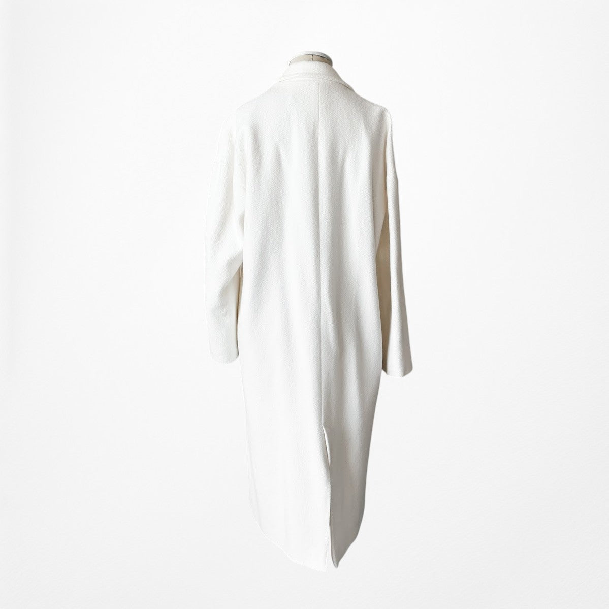 Zara Off White Button Front Long Peacoat Style Oversized Coat Jacket Size XS