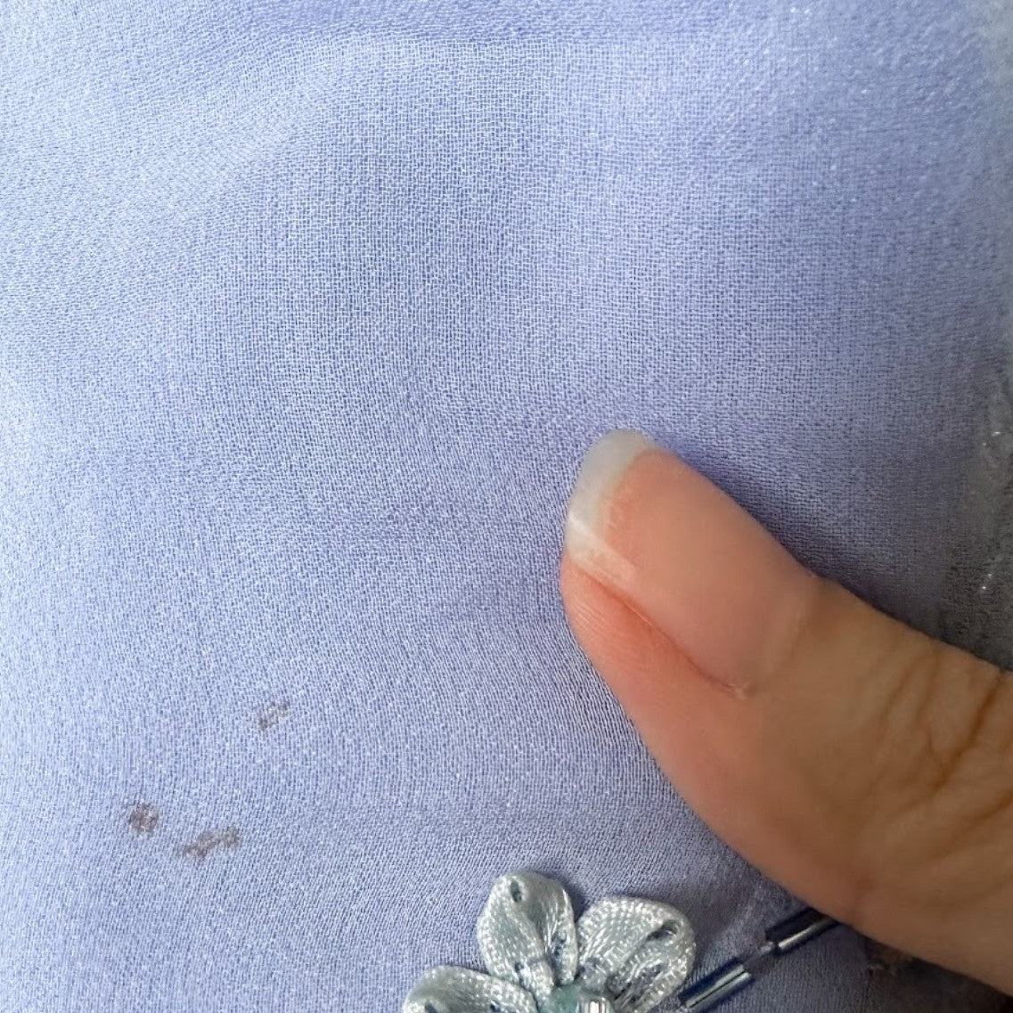 Vintage Y2K Blue Floral Applique Beaded Side Slit Bodycon Maxi Prom Dress XS/S