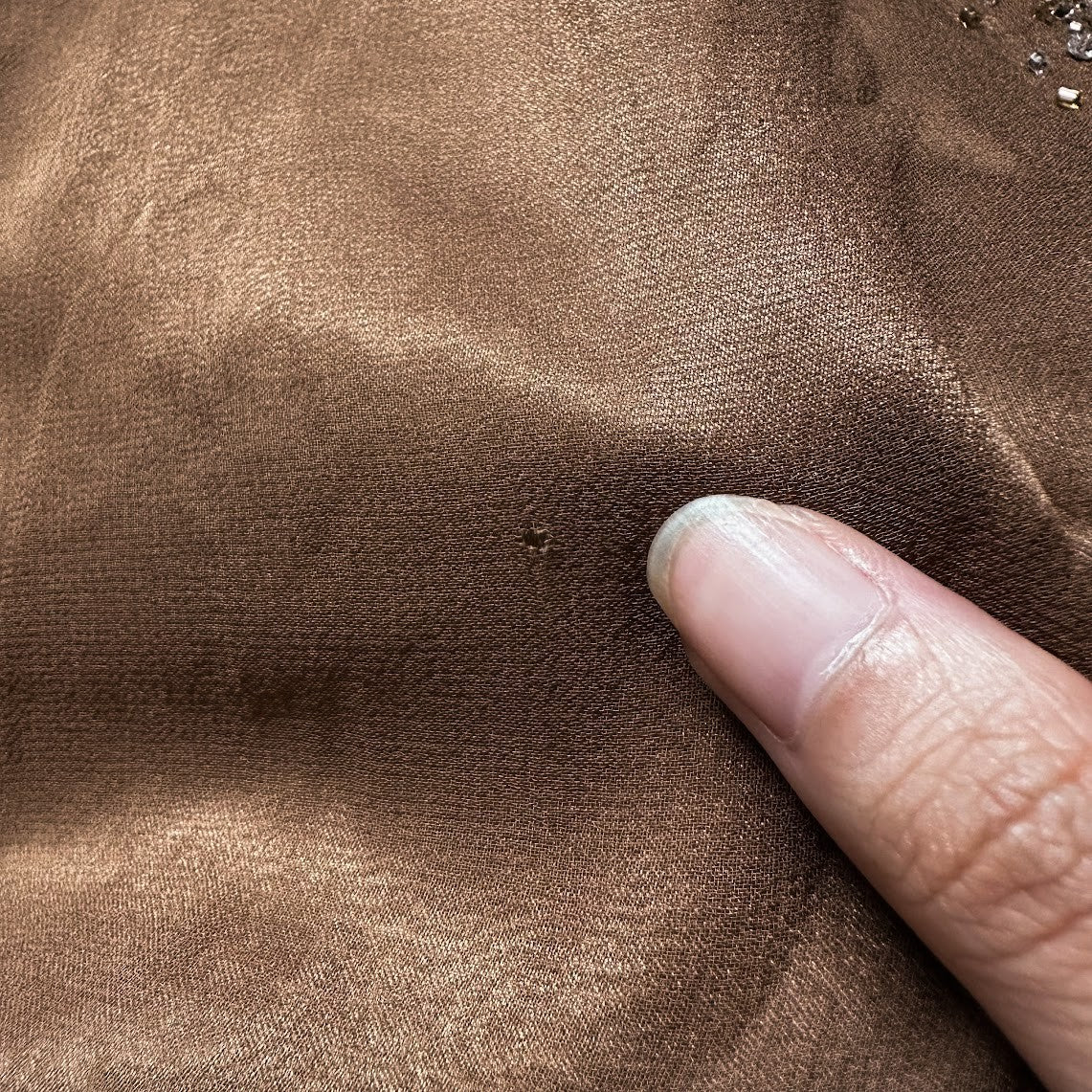 Vintage Y2K Brown Silk Ombre Beaded Halter Front Slit Maxi Prom Dress Size XS/S