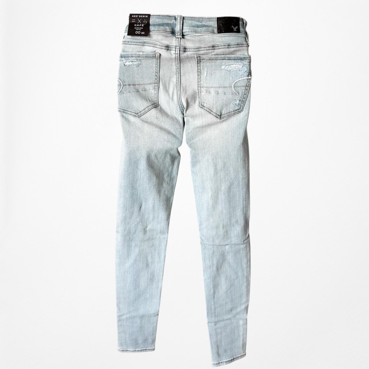 American Eagle Outfitters Light Wash Distressed Ripped Knees Skinny Jeans 00S