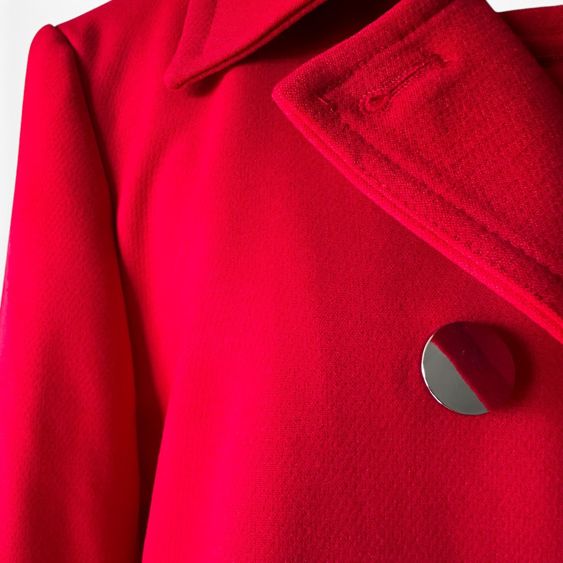 Vintage Y2K Red Double Breasted Button Front Shoulder Padded Jacket Size S/M