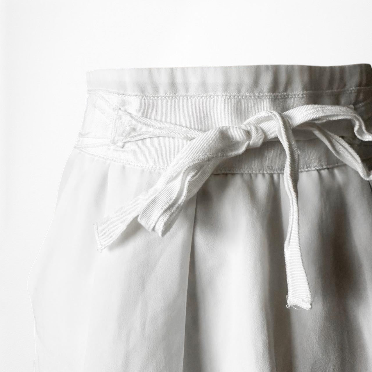 Vintage White High Drawstring Waist Front Pockets Mini Skirt Size XS/S