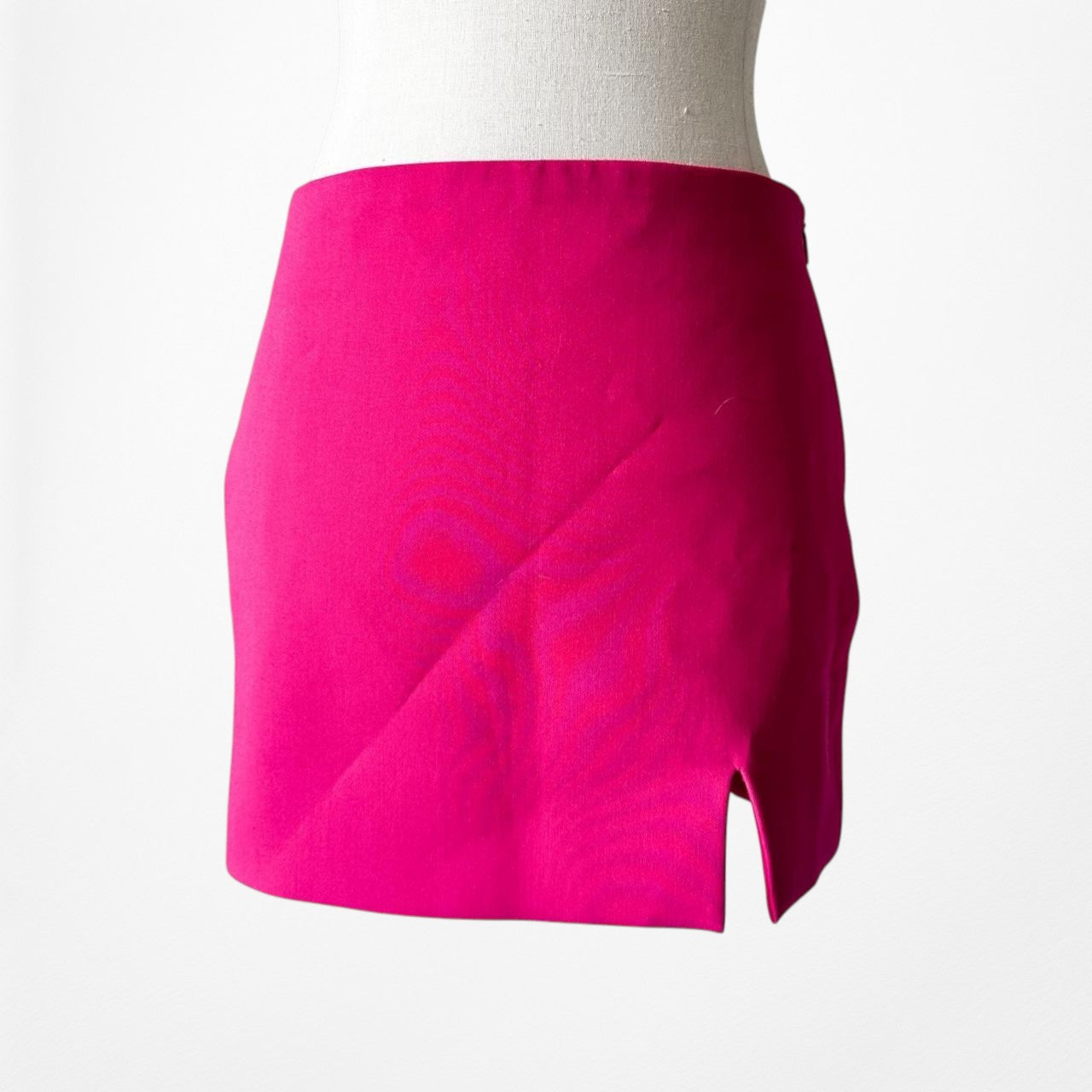 Mango Pink Bodycon Pencil Side Slit Mini Skirt Size XS/S