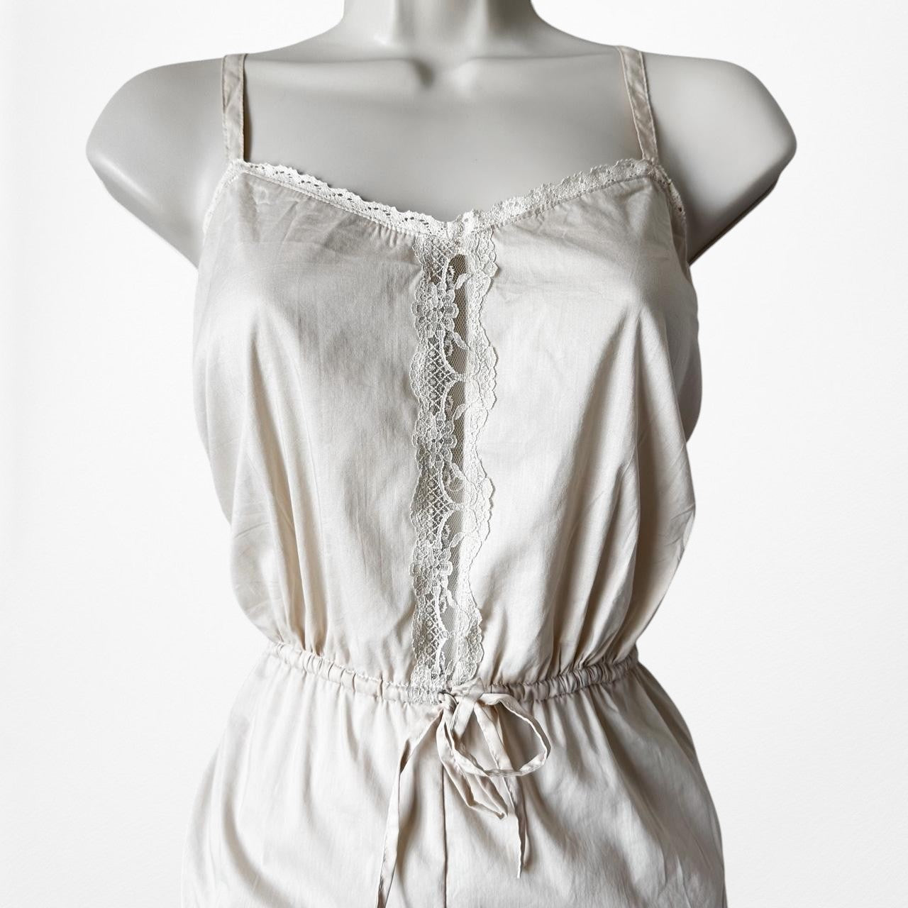 Kimchi Blue Cream Off White Lace Detail Romper Dress Size M